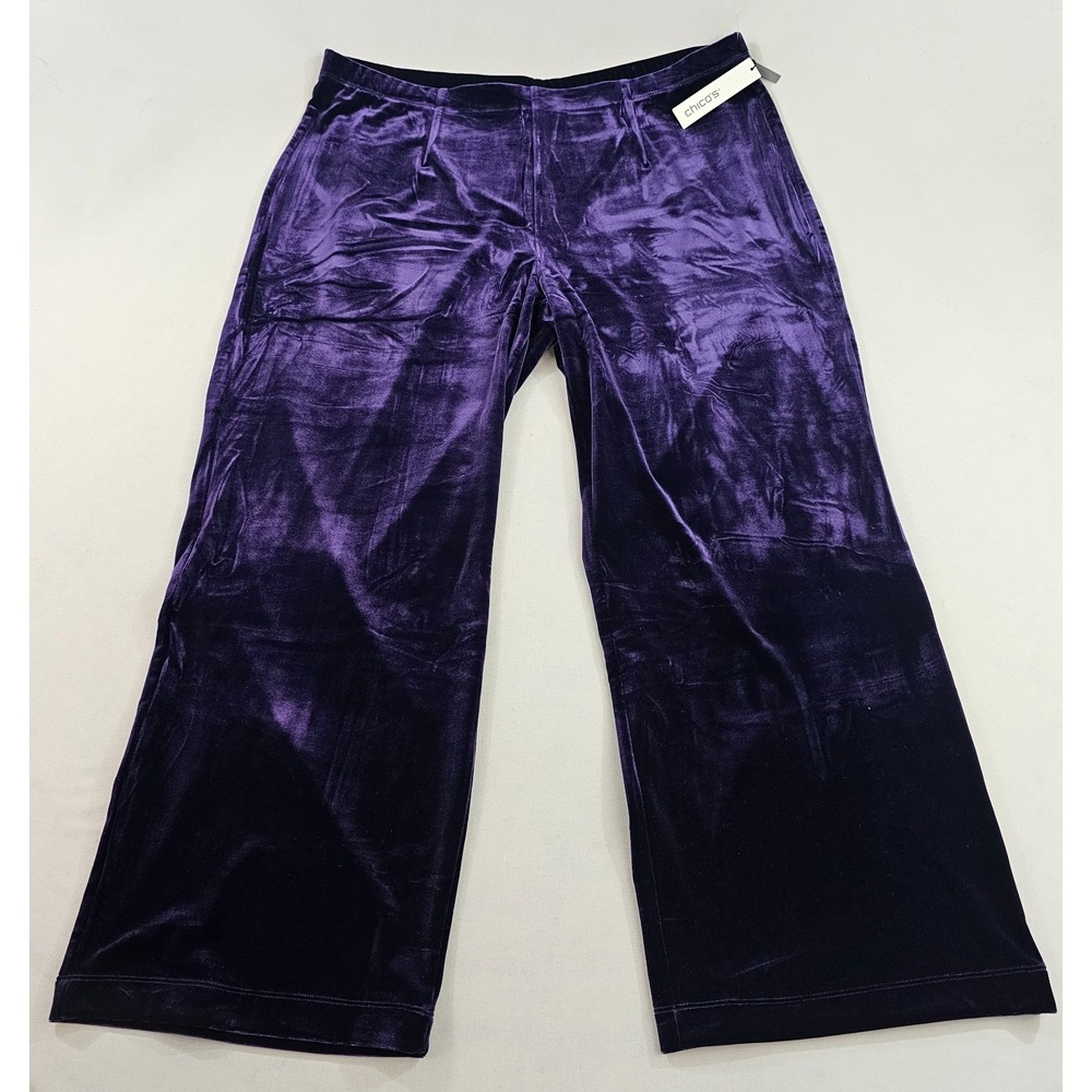 Chico's pants womens 3 P USA 16 18 P stretch pull on legging purple jegging